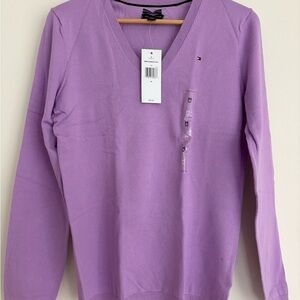 Tommy Hilfiger Lavender V-Neck Sweater